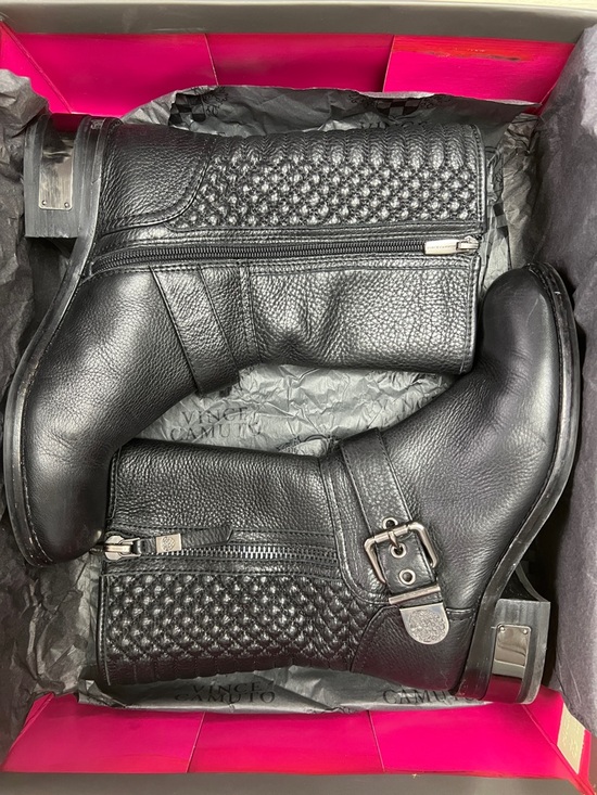 Vince Camuto Shoes - Vince Camuto Black Ankle Boot with Buckle Detail